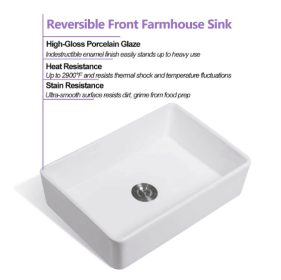 Ceramic Farmhouse Kitchen Sink With Basket Filter