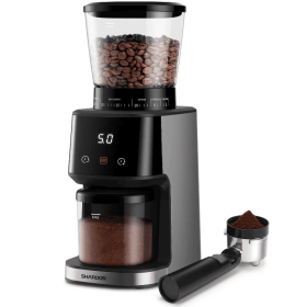 PSCG015 Electric Spice coffee grinder 31 gear control powder eye touch control cone electric coffee grinder bean bin 275g powder bin 100g LED