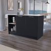 Black and Onyx Double Door Cabinets Kitchen Island