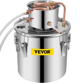 VEVOR Moonshine Still 9.6Gal 38L, Distillery Kit with Circulating Pump, Alcohol Still Copper Tube, Whiskey Distilling Kit w/Build-In Thermometer