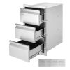 VEVOR Outdoor Kitchen Drawers 14.7" W x 25.4" H x 18.7" D, Box Frame Style Flush Mount BBQ Drawers with Stainless Steel Handle