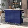 K&K Store Kitchen Cart with Rubber Wood Countertop