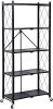 HealSmart 5-Tier Heavy Duty Foldable Metal Rack Storage Shelving Unit with Wheels Moving Easily Organizer Shelves Great for Garage Kitchen Holds up to