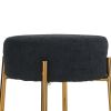 24" Tall, Round Bar Stools, Set of 2 - Contemporary upholstered dining stools for kitchens