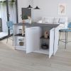 Kitchen Island Padua, Kitchen, White / Onyx