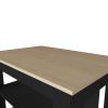 Aztec Kitchen Island in melamine with open storage, Light pine + black