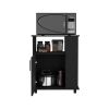 Kit Lower Microwave Cabinet, Single Door, Three Side Shelves-Black