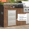 VEVOR 17W x 30H x 21D Inch Outdoor Kitchen Stainless Steel Double Access Drawers with Paper Towel Holder Combo for BBQ Island or Grill Station