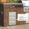 VEVOR Outdoor Kitchen Drawers 14.7" W x 25.4" H x 18.7" D, Box Frame Style Flush Mount BBQ Drawers with Stainless Steel Handle