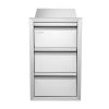 VEVOR Outdoor Kitchen Drawers 14.7" W x 25.4" H x 18.7" D, Box Frame Style Flush Mount BBQ Drawers with Stainless Steel Handle