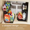 2 in Set Dish Drying Rack and Under Sink Organizer Rack, Large Dish Rack with Drainboard, 2 Tier Pull Out Cabinet Shelf for Kitchen Storage