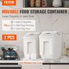 VEVOR Ingredient Storage Bin, 2 x 15L Dispenser Bin with 2 Measuring Cups, Attachable Casters and Airtight Lid