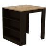 Elkins 3-Drawer Kitchen Island Black Wengue and Pine