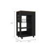 Black Wengue and Light Oak 5-Shelf 1-Drawer Kitchen Cart