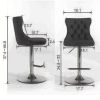 Swivel Velvet Barstools Adjusatble Seat Height from 25-33 Inch