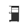 Clip Kitchen Cart, Single Door Cabinet, Four Casters -Black