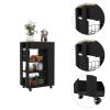 Black Wengue and Light Oak 5-Shelf 1-Drawer Kitchen Cart