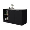 Black and Onyx Double Door Cabinets Kitchen Island