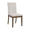 Contemporary Brown Finish Dining Chairs Set of 2 Fabric Upholstery Seat and Back Wooden Kitchen Dinng Furniture