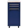 K&K Store Kitchen Cart with Rubber Wood Countertop