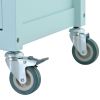 Kitchen Island Cart with 4 Door Cabinet and Two Drawers and 2 Locking Wheels - Solid Wood Top, Adjustable Shelves, Spice & Towel Rack(Mint Green)