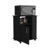 Kit Lower Microwave Cabinet, Single Door, Three Side Shelves-Black