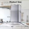 Range Hood 30 Inch Convertible Wall Mount Range Hood with Tempered Glass 3 Speed