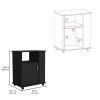 Kit Lower Microwave Cabinet, Single Door, Three Side Shelves-Black