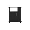 Kit Lower Microwave Cabinet, Single Door, Three Side Shelves-Black