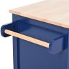 K&K Store Kitchen Cart with Rubber Wood Countertop