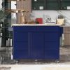 K&K Store Kitchen Cart with Rubber Wood Countertop