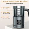 Frother for Coffee, Milk Frother, 4 IN 1 Automatic Hot and Cold Foam Maker, BIZEWO Stainless Steel Milk Steamer for Latte, Cappuccinos, Macchiato