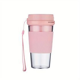 Portable Blender Usb Rechargeable Cordless Mini Personal Blender; Small Shakes Smoothie Fruit Juice Blender Cup For Home Outdoor Travel Office (Color: pink)