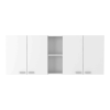 Austin 2 Piece Kitchen Set, Upper Wall Cabinet + Kitchen Island , White /Walnut