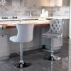 A&A Furniture,Swivel Velvet Barstools Adjusatble Seat Height from 25-33 Inch