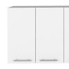 Caledon 2 Piece Kitchen Set, Kitchen Island + Upper Wall Cabinet , White /Walnut