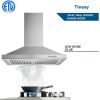 30 inch Wall Mounted Kitchen Range Hood Stainless Steel 450 CFM Vent LED Lamp 3-Speed New