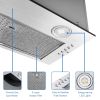 Range Hood Insert 20 Inch, Built-in Kitchen Hood 600CFM/900CFM Ducted/Ductless Convertible, Vent Hood Insert w/Mesh Filter, Push Button Control